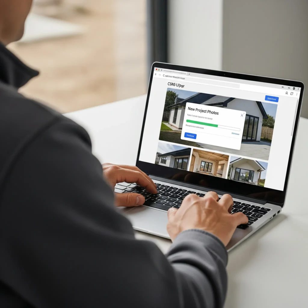 customize construction website with real project photos
