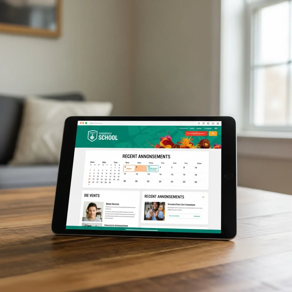 responsive school website calendar feature