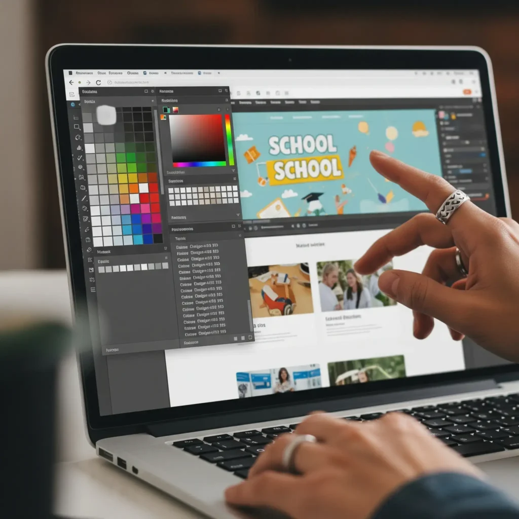 customizing school website template colors and fonts